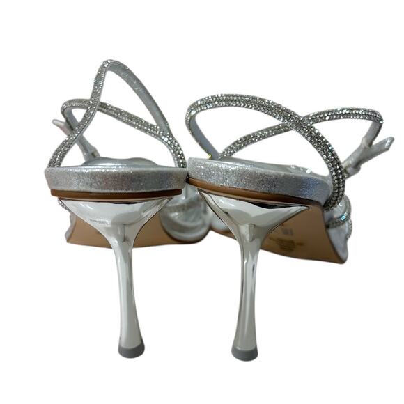 D’Amelio Footwear Dalilah Silver Rhinestone Ankle Strap Sandal Women's 9 NEW - Picture 4 of 7